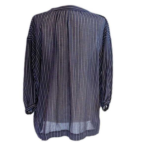 Madewell | 100% Cotton Openview Tunic Navy Striped Oversized Tassel Top | XS - Picture 5 of 11
